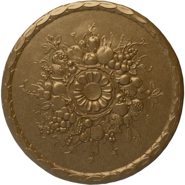 Ekena Millwork Anthony Harvest Ceiling Medallion (Fits Canopies up to 2 1/8"), 22 1/2"OD x 1 1/4"P, Pale Gold CM22ATPAS - main